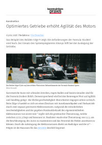 Optimiertes Getriebe erhöht Agilität des Motors