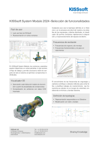 KISSsoft System Module – Selección de funcionalidades