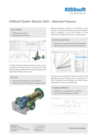 KISSsoft System Module - Selected Features