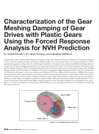 Characterization of the Gear Meshing Damping of Gear Drives with plastic Gears Using the Forced Response for NVH Prediction