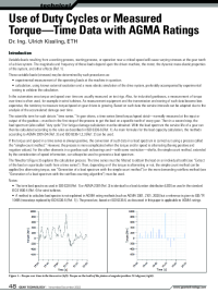 Use of Duty Cycles or Measured Torque—Time Data with AGMA Ratings