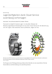 Lagersteifigkeiten dank Cloud-Service zuverlässig vorhersagen