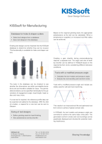 KISSsoft for Manufacturing