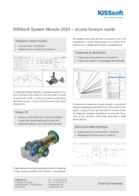 KISSsoft System Module – alcune funzioni scelte
