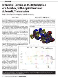 Influential Criteria on the Optimization of a Gearbox, with Application to an Automatic Transmission