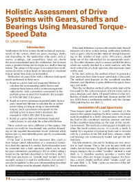 Holistic Assessment of Drive Systems with Gears, Shafts and Bearings Using Measured Torque-Speed Data